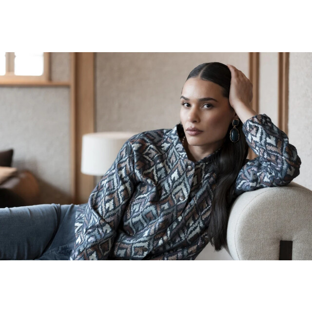 Geisha 55710-20 625 jacket print blue 55710-20 625 large