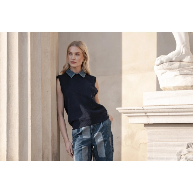 Geisha 54509-10 675 spencer denim collar navy + denim collar 54509-10 675 large