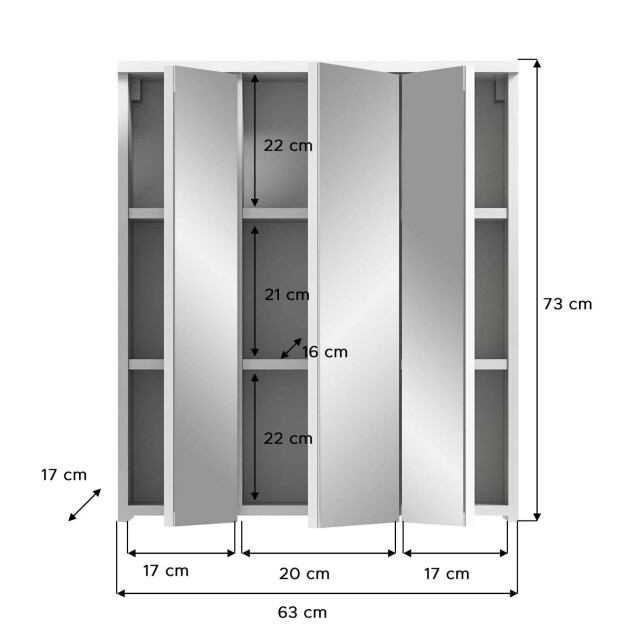 Furnilux Solero spiegelkast hoogglans mdf tz 3254783 large