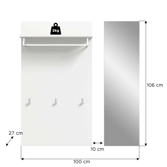 Furnilux Jam garderobekast paneel / spiegel melamine 3254823 large