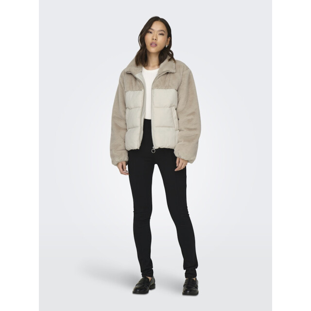 Only Onlwanja fur puffer mix jacket beige 4509.05.0130 large