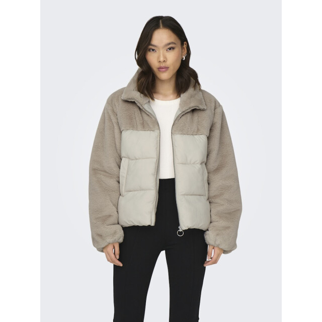 Only Onlwanja fur puffer mix jacket beige 4509.05.0130 large