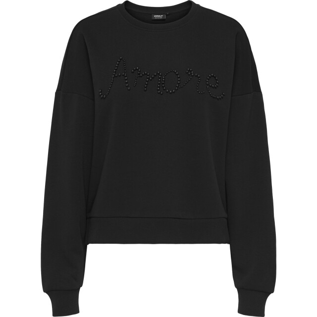 Only Onljenna l/s o-neck emb. box swt black/amore 15357575-177911005 large