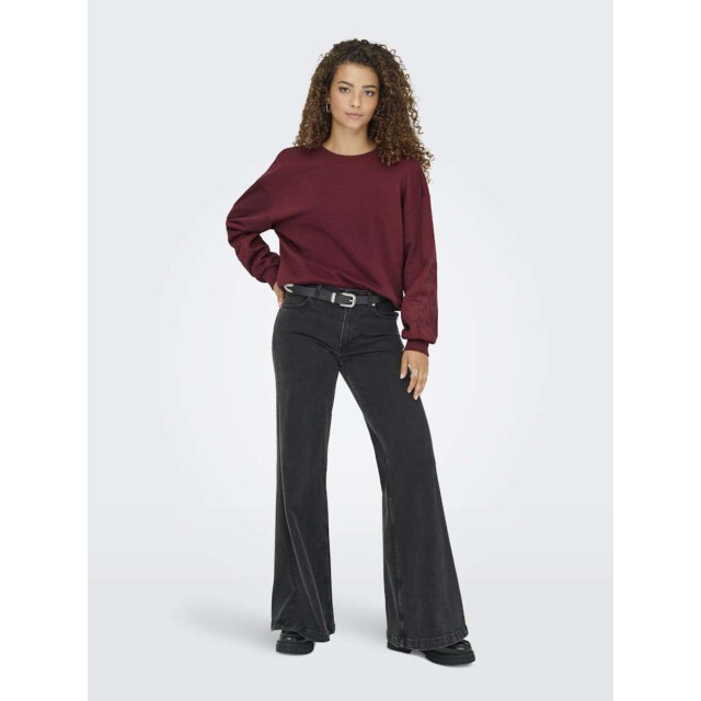 Only Onlbrooklyn l/s embroidery box swt cabernet/boho f 15355805-182651006 large