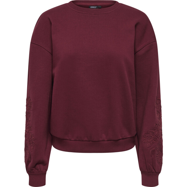 Only Onlbrooklyn l/s embroidery box swt cabernet/boho f 15355805-182651006 large