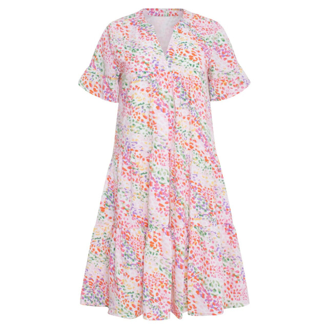Smashed Lemon 23326 losvallende zomer jurk met grafische print | 23326-000-998 large