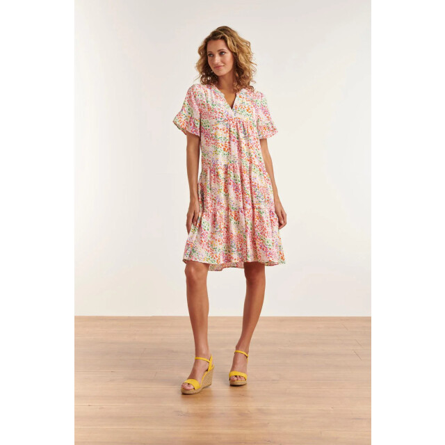 Smashed Lemon 23326 losvallende zomer jurk met grafische print | 23326-000-998 large