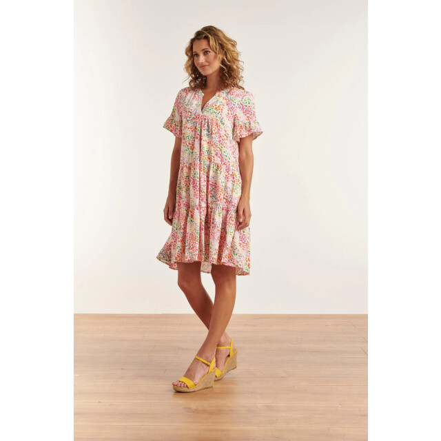 Smashed Lemon 23326 losvallende zomer jurk met grafische print | 23326-000-998 large