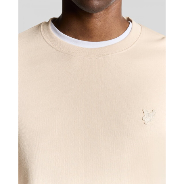Lyle and Scott Ml2255ton superfine crew pink tint  heren sweater Pink Tint/ML2255TON Superfine Crew large
