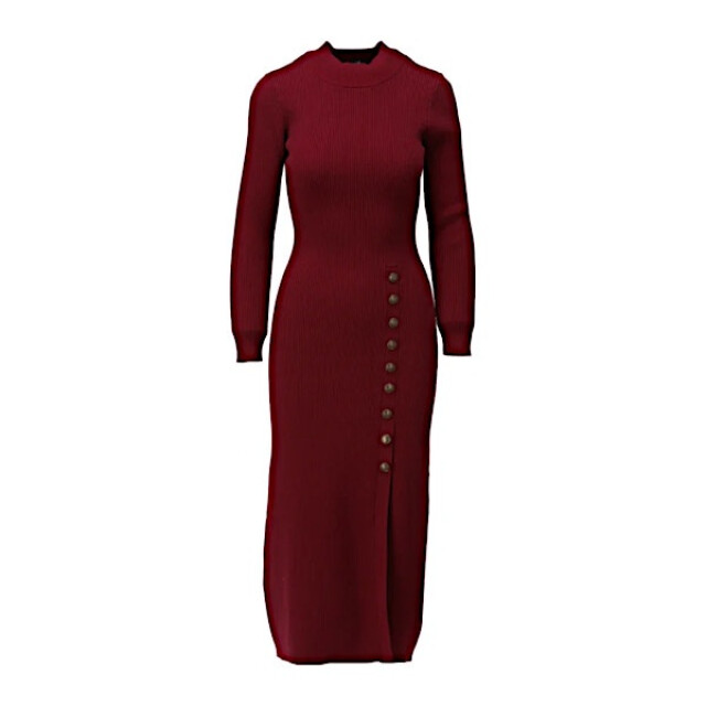 K-Design Jurk b870 burgundy B870 - Burgundy large
