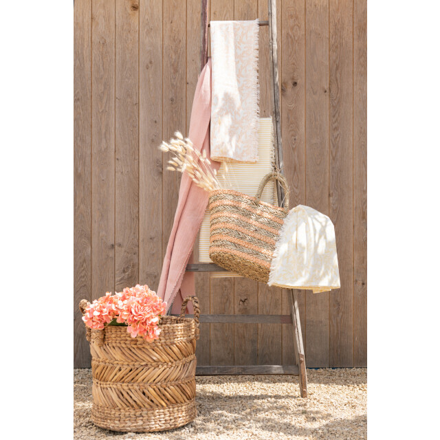 J-Line Set of 3 baskets braided raffia natural 30980 large