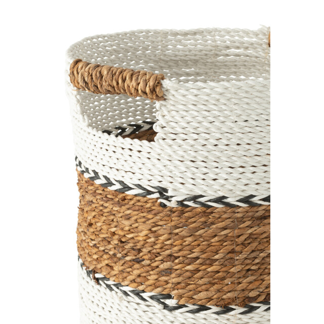 J-Line Set of 3 baskets laura raffia white/natural 30979 large