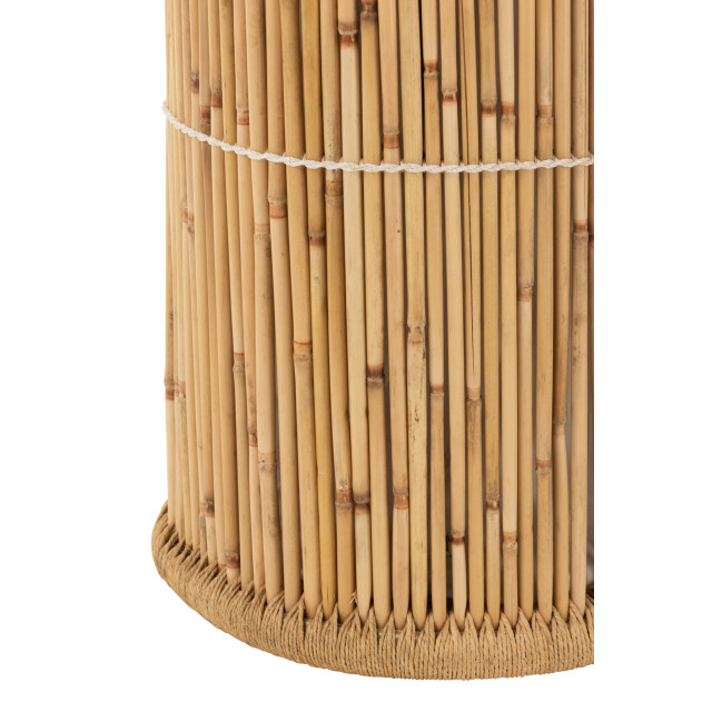 J-Line Set of 2 baskets cylinder bamboo natural/white 20732 large