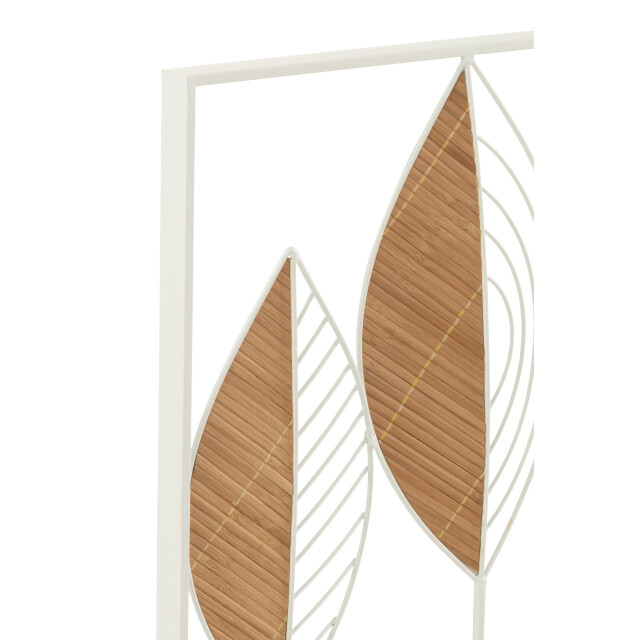 J-Line Wanddecoratie bladeren metaal bamboo mix large 30459 large