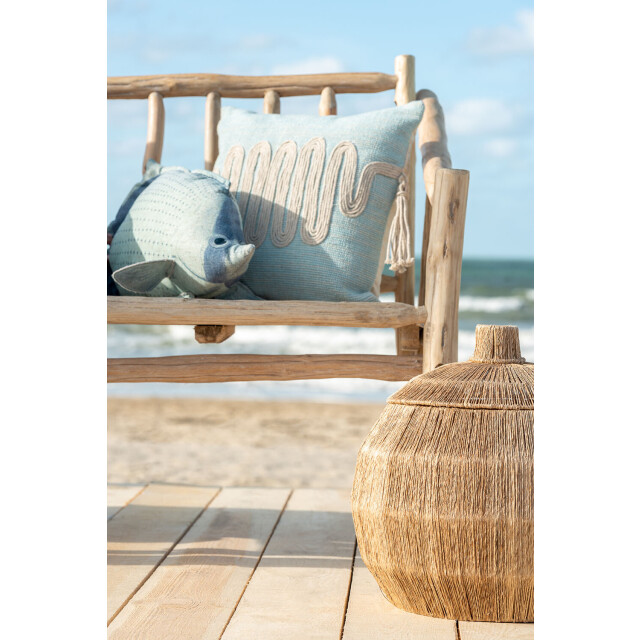 J-Line Set 2 baskets dantya ball jute natural 1603 large