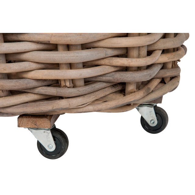 J-Line Set 2 baskets round+handle reed natural 75x60cm 55045 large