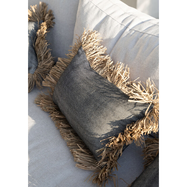 Bazar Bizar The cotton bonita cushion cover natural black 30x50 JABR067NB-30x50 large