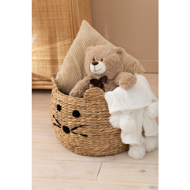 J-Line Set of 2 baskets cat water hyacinth natural 20826 large