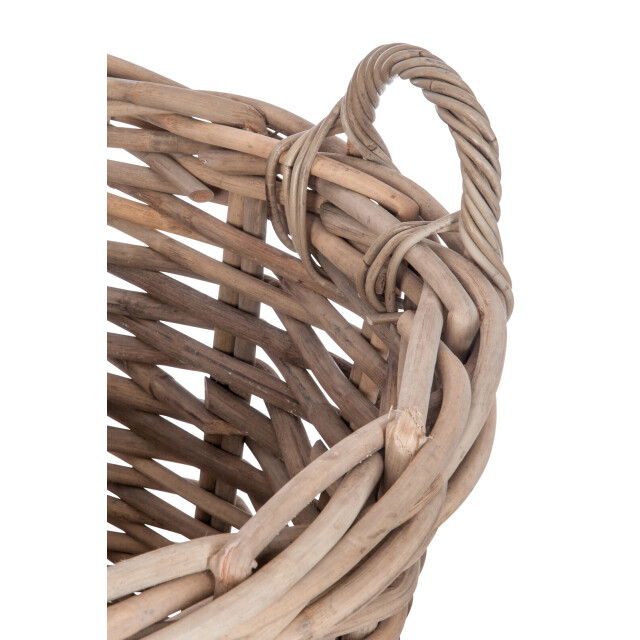 J-Line Set 2 baskets round+handle reed natural 75x60cm 55045 large