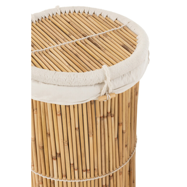 J-Line Set of 2 baskets cylinder bamboo natural/white 20732 large