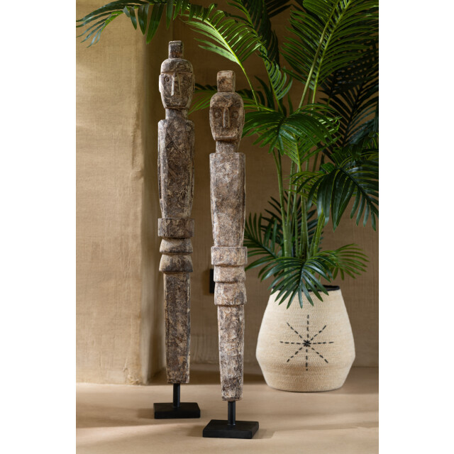 J-Line Set of 3 basket star dotted lines seagrass natural/black 41793 large