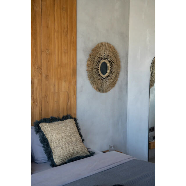 Bazar Bizar The raffia cushion cover square natural black 60x60 BA034NB-L-60x60 large
