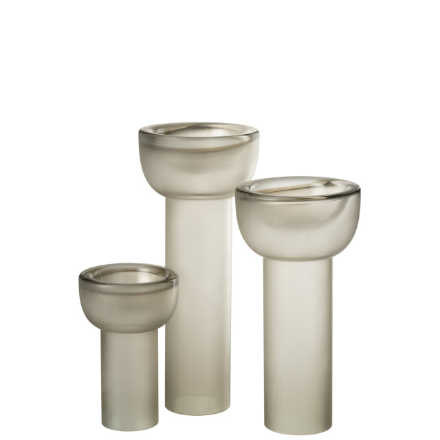 J-Line Vase/candleholder yara glass greige large 53410 large