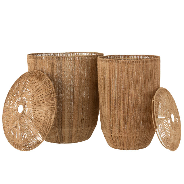 J-Line Set 2 baskets dantya long jute natural 1604 large