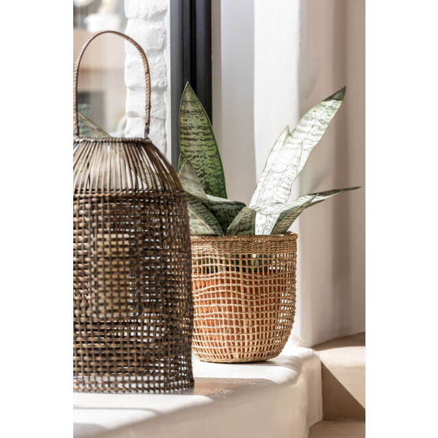 J-Line Set of 5 baskets oasis seagrass light natural 11115 large
