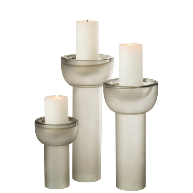 J-Line Vase/candleholder yara glass greige large 53410 large