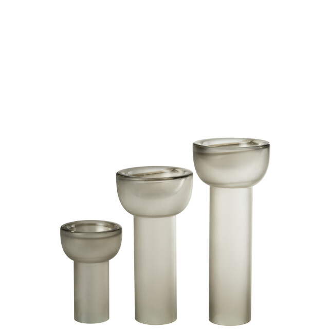 J-Line Vase/candleholder yara glass greige large 53410 large