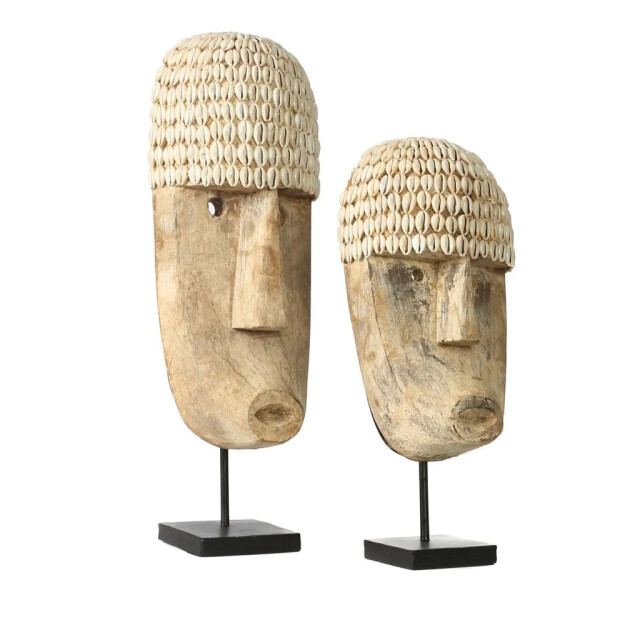 Bazar Bizar The cowrie mask on stand large BALS001N-L large