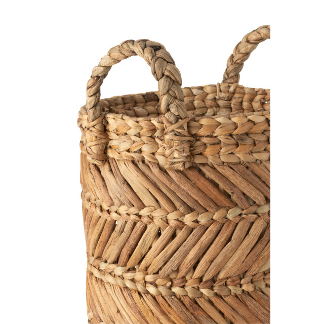 J-Line Set of 3 baskets braided raffia natural 30980 large