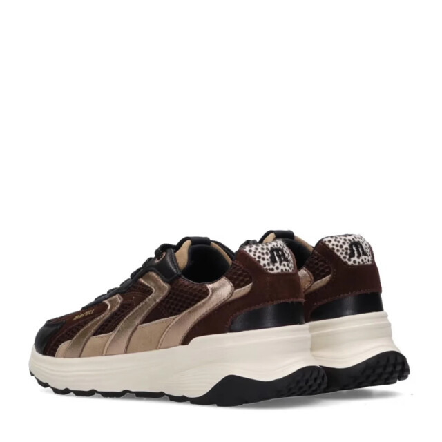 Maruti Dora leather black brown sneakers lage sneakers dames 66.1874.01 AHG large