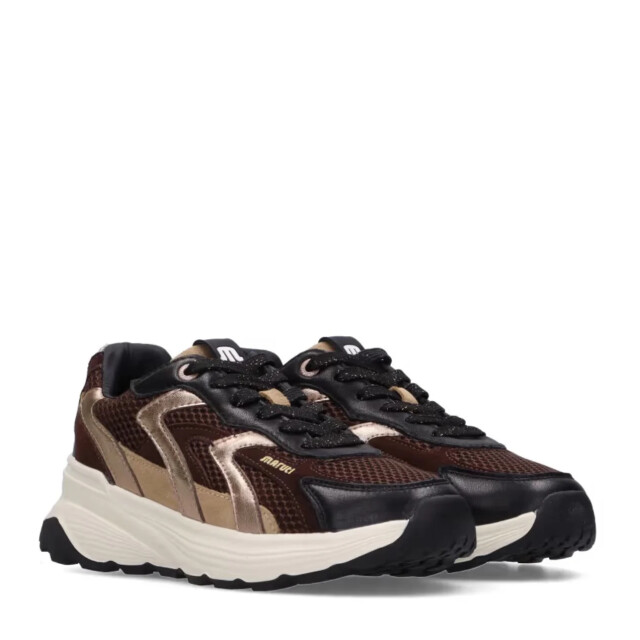 Maruti Dora leather black brown sneakers lage sneakers dames 66.1874.01 AHG large