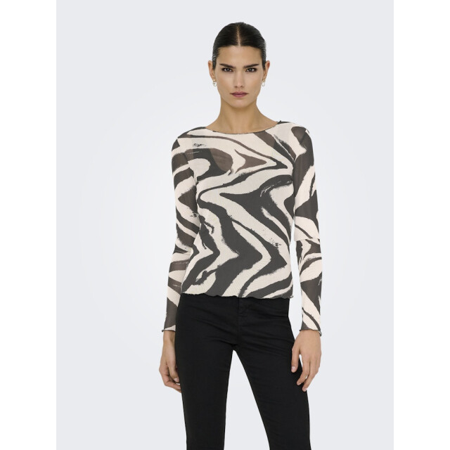 Jacqueline de Yong Jdyelsa new ls o neck top jrs noos zand dessin 4329.06.0033 large