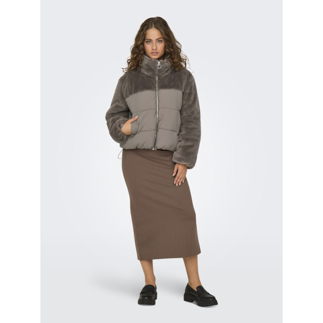 Only Onlwanja fur puffer mix jacket noos otw taupe 4509.77.0012 large