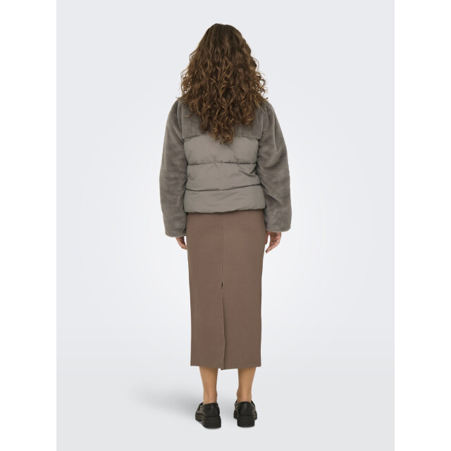 Only Onlwanja fur puffer mix jacket noos otw taupe 4509.77.0012 large