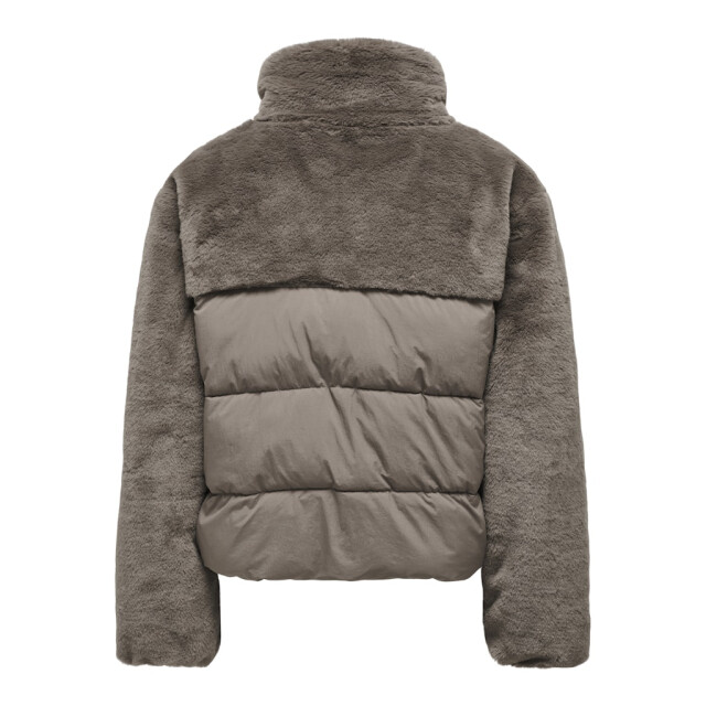 Only Onlwanja fur puffer mix jacket noos otw taupe 4509.77.0012 large