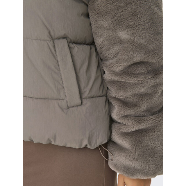 Only Onlwanja fur puffer mix jacket noos otw taupe 4509.77.0012 large