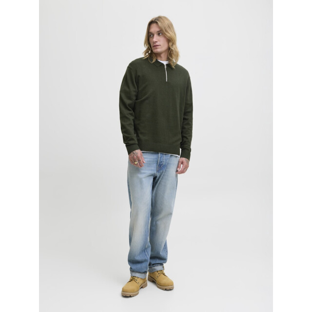 Jack & Jones Jjeemil knit polo half zip ls noos donker 5359.27.0004 large