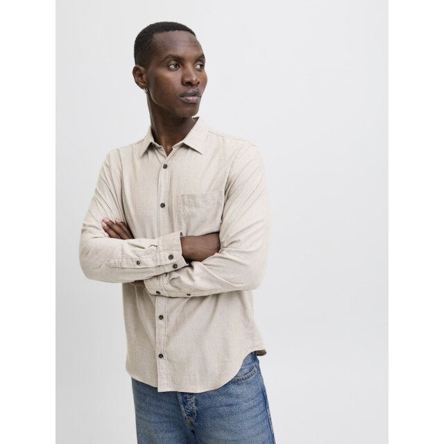 Jack & Jones Jjeclassic melange shirt ls noos zand 5309.04.0003 large