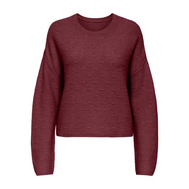 Only Onlkatia ls structure o-neck cc knt bordeaux 4219.47.0010 large