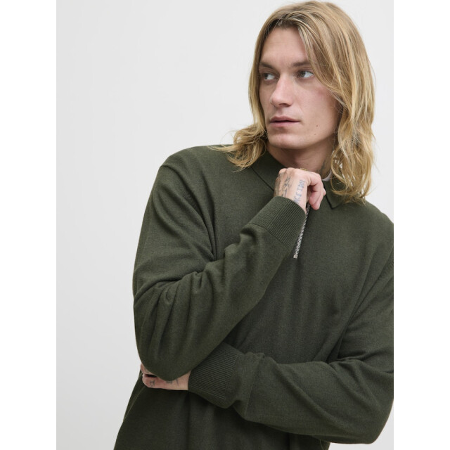 Jack & Jones Jjeemil knit polo half zip ls noos donker 5359.27.0004 large