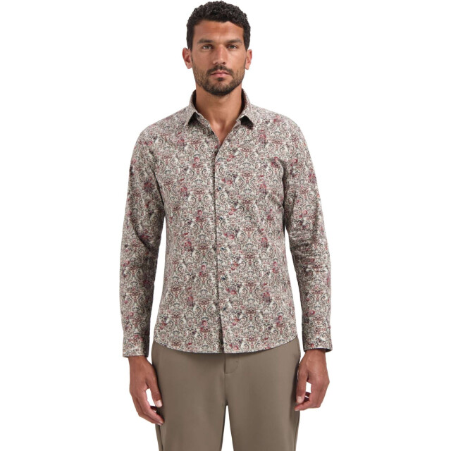 No Excess Shirt stretch allover printed dark grey 29430825-023 large