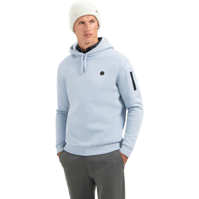 No Excess Sweater hooded brushed dusty blue 29130850-138 large