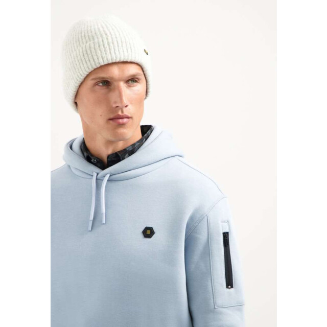 No Excess Sweater hooded brushed dusty blue 29130850-138 large