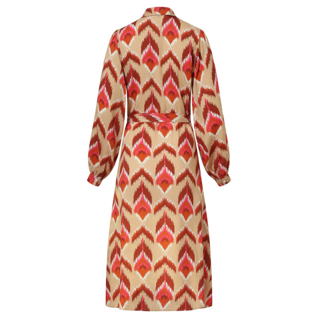 Smashed Lemon Aztec midi jurk in warmroze en camel | 25572-735-998 large