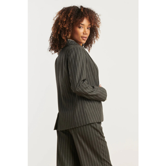 Smashed Lemon Grijs en wit pinstriped blazer | 25642-925-000 large
