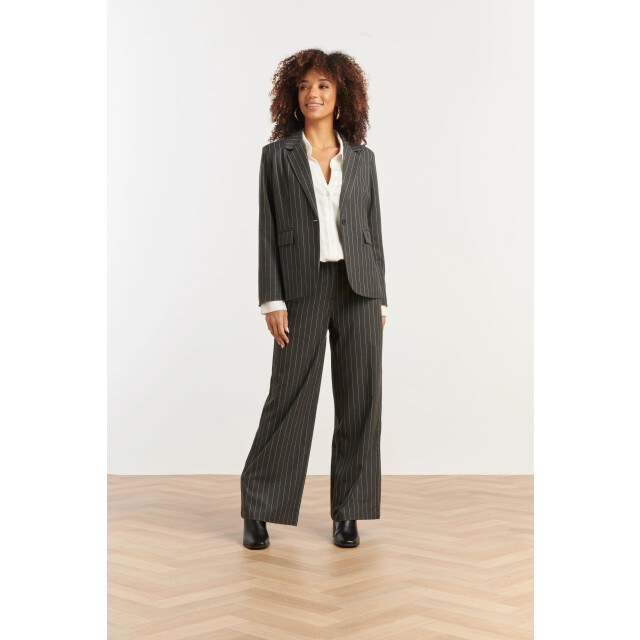 Smashed Lemon Grijs en wit pinstriped blazer | 25642-925-000 large
